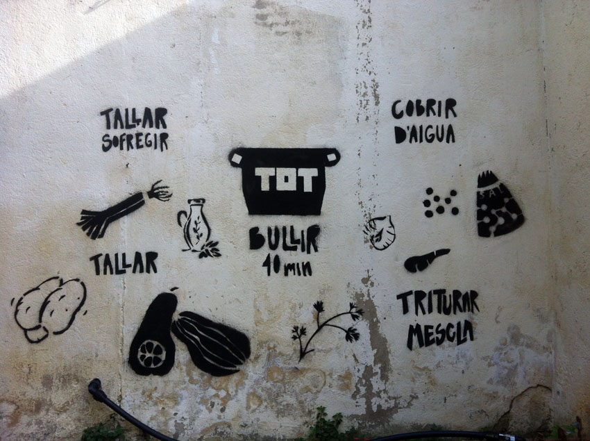 taller de grafiti sobre la cocina vegetariana - atelier de graffiti sur la cuisine végétarienne